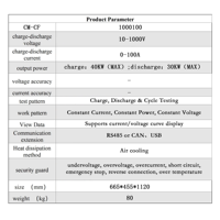 Probador de Baterías de 10-1000V para Mantenimiento de Baterías de Vehículos Eléctricos con Fuente de Alimentación AC110V y 220V, Interfaces de Comunicación CAN/USB/RS485