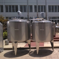 2000L 3000L 5000 litres réservoirs de mélange sanitaires en acier inoxydable avec chemisé et agitateur pour cosmétique, transformation des aliments