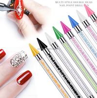 Crayon de manucure collant à Double tête de stylo de perceuse de déchargement direct d'usine pour l'usage d'ongle