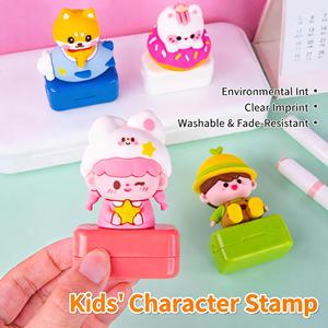 Tampon photosensible pour enfants, imperméable, inaltérable, motif dessin animé, personnalisable pour vêtements et nom des enfants à l'école - Product Image 2