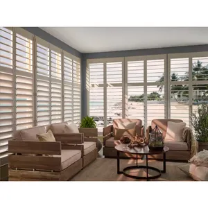 Adjustable louvers waterproof modern basswood design plantation shutter