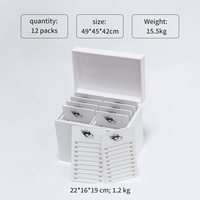 Boîte organisatrice pour extensions de cils en acrylique personnalisées, 10 tuiles, tuiles à cils irisées, modèle ETS-23