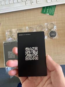 Carte de visite en métal NFC avec demi étiquette en PVC 51*38mm miroir noir mat or/<span class=keywords><strong>argent</strong></span> Tap Go <span class=keywords><strong>puce</strong></span> NFC étanche fréquence 13.56MHz - Product Image 4