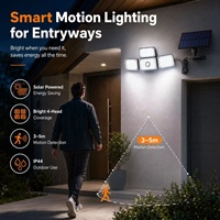 Lampe murale solaire LED à 4 têtes pour extérieur, éclairage de jardin et garage avec télécommande, projecteur de sécurité - Vente en gros usine