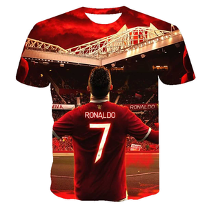 Livraison gratuite, maillot de football personnalisé en 3D de Cristiano <span class=keywords><strong>Ronaldo</strong></span>, Portugal, Manchester United, joueur masculin, tricot décontracté, imprimé sur tout le corps - Product Image 6