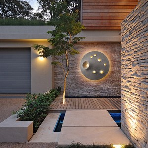 Outdoor Waterproof Moon Wall Lamp Led 20 Degree Beam Angle For <b>Corridor</b> Nordic Villa Passage Lunar Meteorite Mural <b>Light</b> - Product Image 2
