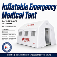 Tente médicale gonflable portable à double couche imperméable pour hôpital de campagne mobile, installation rapide, traitement d'urgence