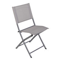 Ensemble trois pièces de chaises pliantes décontractées en fer forgé Textilene pour bistro extérieur et table et chaises portables pour balcon/jardin en plein air