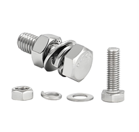 Vis à tête hexagonale en acier inoxydable ZLD 304 DIN933, ensemble de vis, écrous, rondelles plates et rondelles à ressort, service personnalisé disponible