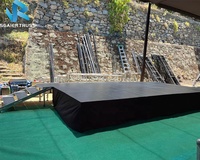 Escenario Portátil Plegable de Aluminio de 2x1m con Certificación CE/TUV, Instalación Rápida, Capacidad de Carga de 1000 kg para Escuelas/Iglesias/Hoteles