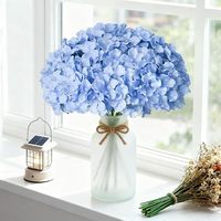 Fleurs artificielles YM Blue Hydrangea en vrac, têtes de fleurs d'hortensia artificielles pour décorations spéciales de Noël, Nouvel An, Halloween