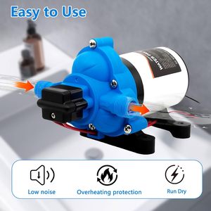 Pompe à eau à diaphragme 12V, débit 11,6 L/min, 45 PSI, auto-amorçante basse pression pour bateaux, avec interrupteur et filtre, OEM - Product Image 1