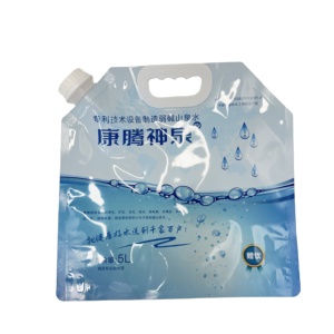 Bolsa de 5L de gran capacidad para agua mineral y vodka, apta para uso alimentario, con asa, sellado térmico, portátil, reutilizable, a prueba de fugas, reciclable y con soporte para beber. - Product Image 4