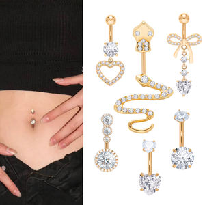 6 Stück Bauchnabelpiercing aus Edelstahl mit 5mm Kugel, Nabelpiercing-Schmuck, hypoallergen, sicher für empfindliche Haut - Product Image 5