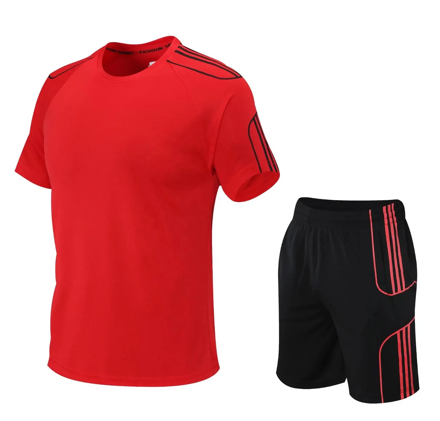 Custom Soccer Jersey Set Uniform Black Yellow t Shirt Bulk Customized Soccer Jersey For Sale Red Football Jersey