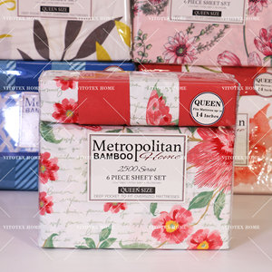 Giá Rẻ Giá Siêu Mềm Hoa In Trên Màu Xanh Lá Cây Mô Hình Tấm Cho Hoa Nữ Hoàng 6PC Tấm Túi Sâu - Product Image 3