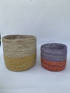 Cestas de almacenamiento tejidas de ratán hechas a mano Greencraft con tapa opción económica para dormitorio cocina restaurante de Vietnam - Product Image 2