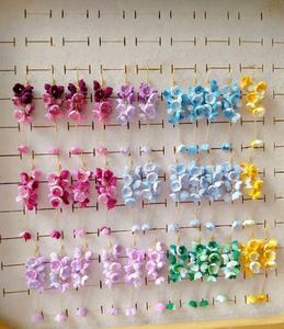 أقراط كروشيه قطنية كروشيه أقراط عباد الشمس خيوط دانتيل فاكهة 14 قيراط مطلية بالذهب أقراط كروشيه متدلية مثقوبة - Product Image 3