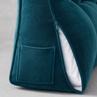 Coussin triangulaire de lecture en velours matelassé pour lit double, queen ou king, dossier de lit en forme de cale, coussin moelleux pour chambre à coucher