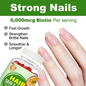 Vitaminas para Cabello, Piel y Uñas para Mujeres en Gomitas, Envío Rápido, Cabello de Crecimiento Rápido, 400mcg de Ácido Fólico por Porción, Suplemento Dietético - Product Image 5