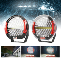 Phare de travail LED rond de 9 pouces 386W, faisceau spot et large, pour conduite tout-terrain, compatible Toyota Land Cruiser, Ford Ranger, Jeep Wrangler, Pick-up