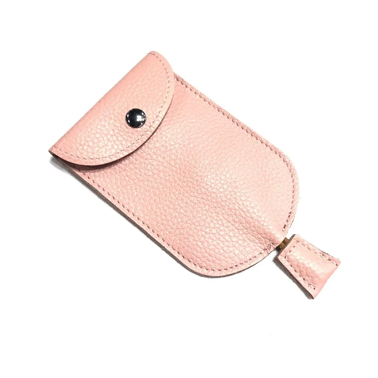 Hakiki deri Pull-out basit Mini çanta çok fonksiyonlu araba anahtarı erkek kadın anahtar çantası