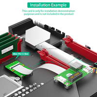 Mini PCI-E ke PCI-E Express 1X + Kartu Riser USB dengan Kabel FPC Aluminium Foil Pelindung EMI