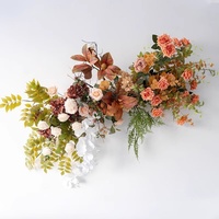 Décoration de mariage d'automne bienvenue Kt conseil mise en page étage fleur Table fleur artificielle tenture murale fond