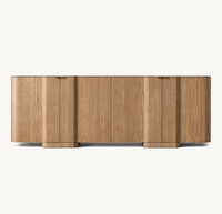 Meuble de rangement en bois personnalisé pour salle à manger, style américain moderne, buffet classique à 4 portes pour la maison
