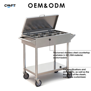 Troli Dorong Logam Stainless Steel Tugas Berat CFT untuk Dapur Komersial, Platform Transportasi, Gerobak Dorong - Product Image 2
