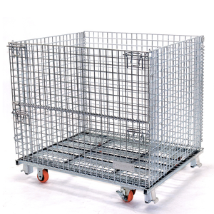 Cage de stockage pliable robuste en treillis métallique 1000 kg 2000 kg pour entrepôt e-commerce, logistique et atelier frigorifique, panier de correspondance - Product Image 1