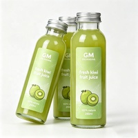 Gratis monster 150ml 250ml 300ml 350ml 400ml 500ml heldere rechte cilindrische glazen drankenfles voor fruitsap