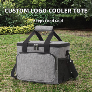 กระเป๋าเก็บความเย็นแบบมีหูหิ้ว ปรับสายสะพายได้ สองชั้น กันน้ำ ใช้ซ้ำได้ สำหรับปิกนิกชายหาด โรงเรียน หรูหรา สกรีนโลโก้ได้ - Product Image 2