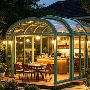 Aluminum Alloy Sunroom Courtyard Mobile Sunshade Canopy Tempered Glass Transparent <strong>Roof</strong> <strong>Shading</strong> Curtain Rural House - Product Image 5