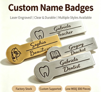 Badge nominatif rectangulaire en métal moulé, logo gravé sur mesure, porte-badge d'employé, support magnétique de sécurité, fente d'insertion réutilisable
