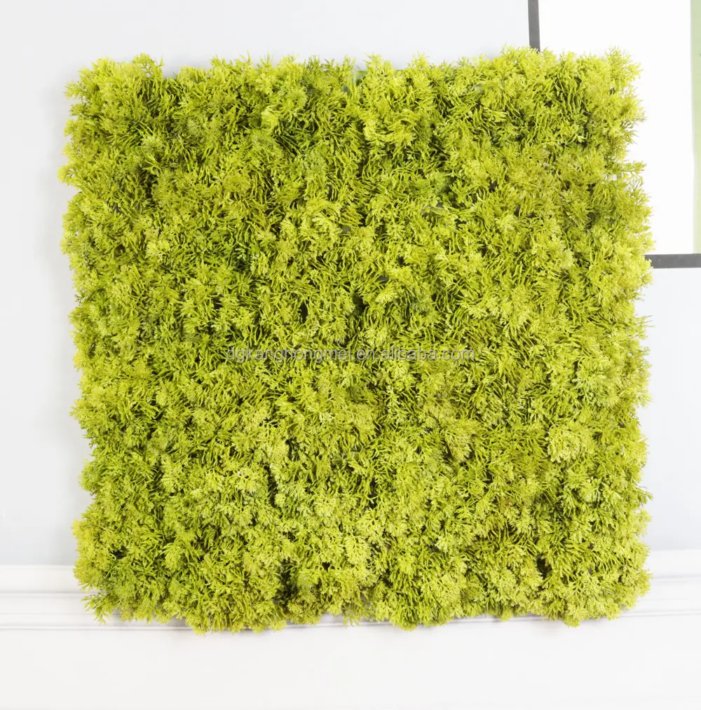 Venta caliente 25X25CM UV verde ignífugo Reno Artificial musgo Mat hierba rollo plantas al aire libre boj seto pared decorativa