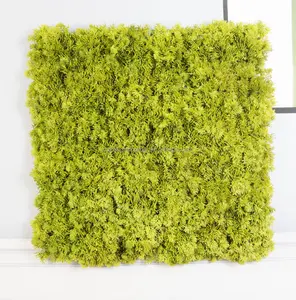 Penjualan Terlaris 25X25CM UV Hijau Tahan Api Alas Lumut Rusa Buatan Gulungan Rumput Tanaman Luar Ruangan Pagar Boxwood Dekoratif Dinding - Product Image 6