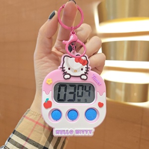 Colgante de temporizador de cocina de PVC multifuncional de dibujos animados, llavero de temporizador Regular impreso UV para estudiante, mochila escolar, accesorio - Product Image 6