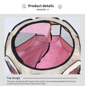 Gabbia Pieghevole in Metallo per Cani e Gatti, Recinto Portatile in Rete con Finestre Multiple, Uso Interno/Esterno, Telaio in Acciaio Inossidabile - Product Image 4