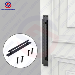 Bán buôn tùy chỉnh hiện đại lượn sóng hai mặt thép carbon cửa xử lý bền màu đen cơ sở cho khách sạn và căn hộ - Product Image 3