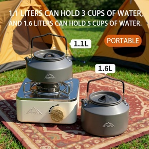 חם פופולרי nonstick סגסוגת אלומיניום מחנאות סט כלי בישול להגדיר עבור תנור גז תנור רב פונקציות עם 1-2l קיבולת בסגנון מודרני - Product Image 6
