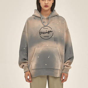 เสื้อฮู้ดแบบสวมหัวมีฮู้ดสำหรับซักด้วยกรดทำจากผ้าฝ้ายฝรั่งเศสผ้าเทอร์รี่ซีดแบบไม่มีสายคล้องกระเป๋า - Product Image 5