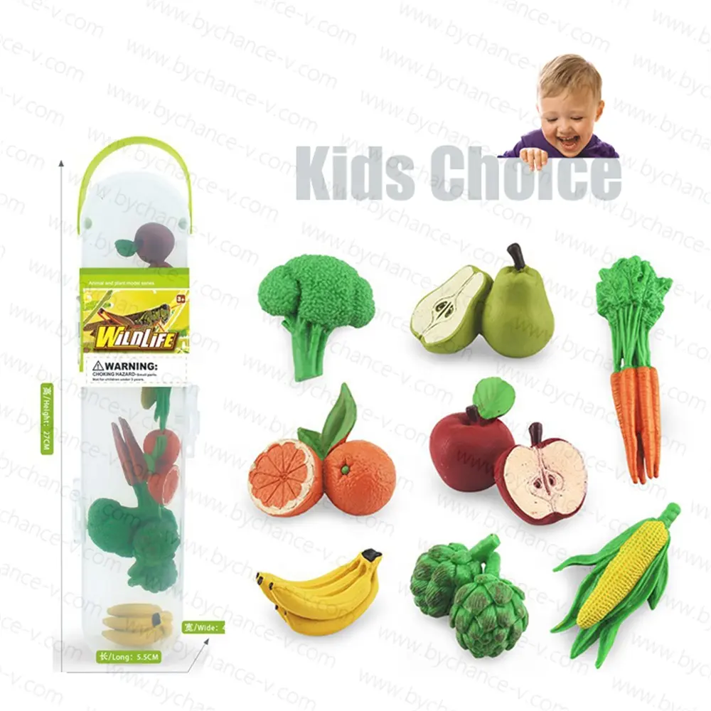 Bestes Weihnachts geschenk für Kinder Großhandel Montessori Lernspiel zeug Mini Obst Gemüse Modell Kits für Vorschul spielzeug