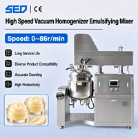 Mesin Emulsifikasi Homogenisasi Vakum 50L Sistem Kontrol PLC Baja Tahan Karat 316 Produksi Tinggi untuk Krim Kosmetik