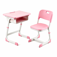 Chaise ergonomique pour table d'étude, ensemble bureau d'écolier individuel, mobilier de classe réglable en hauteur pour lycée