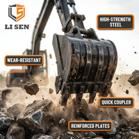 Bucket Sekop Mini Excavator LS LSD 300mm-600mm dengan Gigi untuk Excavator 1-3 Ton