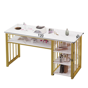 <span class=keywords><strong>Mesa</strong></span> de <span class=keywords><strong>Manicura</strong></span> Moderna de Alta Gama en Oferta, Alta Calidad con Cajones, Color Claro, Venta Directa de Fábrica para Salón de Uñas - Product Image 2