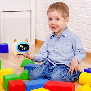 นาฬิกาปลุกดิจิตอลแบบชาร์จไฟได้สำหรับเด็ก พร้อมฟังก์ชั่นจำลองแสงพระอาทิตย์ นาฬิกาตั้งโต๊ะ LED พร้อมไฟกลางคืนช่วยปลุก - Product Image 3