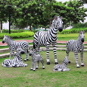 Scultura Personalizzata in Vetroresina a Grandezza Naturale <span class=keywords><strong>di</strong></span> <span class=keywords><strong>Elefante</strong></span> e Giraffa Safari, Dipinta a Mano, Impermeabile, Ornamento Artistico per Decorazione Giardino - Product Image 2