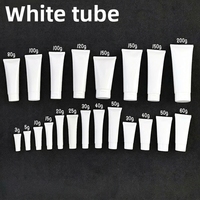 Tube cosmétique en plastique souple blanc de 3 ml, 15 ml, 30 ml, 50 ml, 100 ml pour emballage de lotion et crème pour les mains, flacons vides avec impression sérigraphique et bouchon à clapet